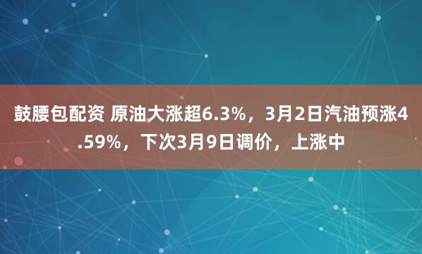 鼓腰包配资 原油大涨超6.3%，3月2日汽油预涨4.59%，下次3月9日调价，上涨中
